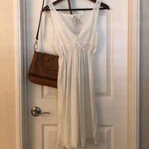 NWT Max Studio delicate lacy ivory dress M